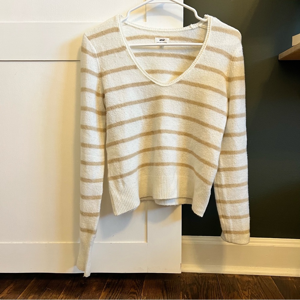 Aerie Striped Scoop Neck Sweater